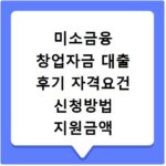 미소금융 창업자금 대출 후기 자격요건 신청방법 지원금액 총정리