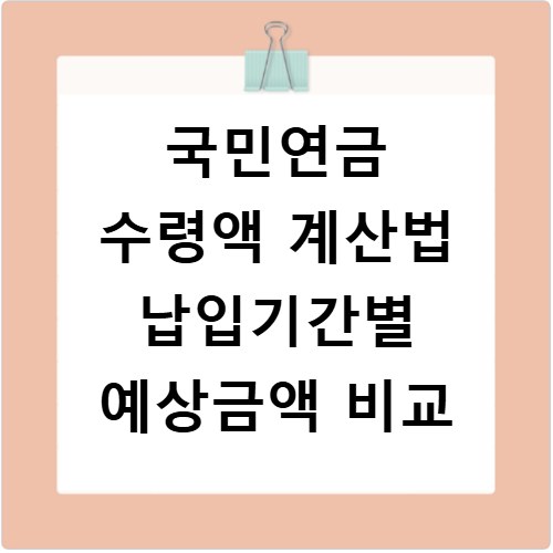 국민연금 수령액 계산법 납입기간별 예상금액 비교