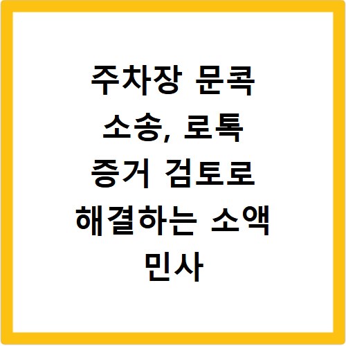 주차장 문콕 소송, 로톡 증거 검토로 해결하는 소액 민사 절차