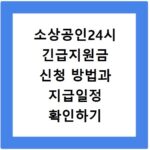 소상공인24시 긴급지원금 신청 방법과 지급일정 확인하기