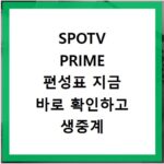 SPOTV PRIME 편성표 지금 바로 확인하고 생중계 놓치지 마세요