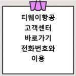 티웨이항공 고객센터 바로가기 전화번호와 이용 방법 총정리