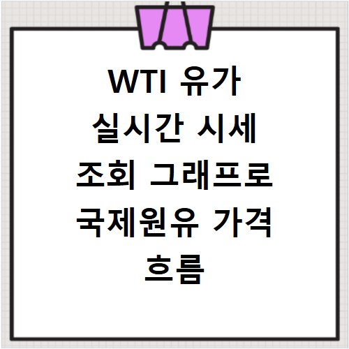 WTI 유가 실시간 시세 조회 그래프로 국제원유 가격 흐름 분석