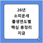 26년 소띠운세 출생연도별 핵심 총정리 지금 확인하세요