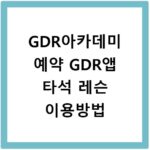 GDR아카데미 예약 GDR앱 타석 레슨 이용방법