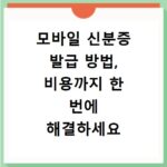 모바일 신분증 발급 방법, 비용까지 한 번에 해결하세요
