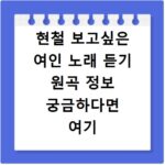 현철 보고싶은 여인 노래 듣기 원곡 정보 궁금하다면 여기 클릭