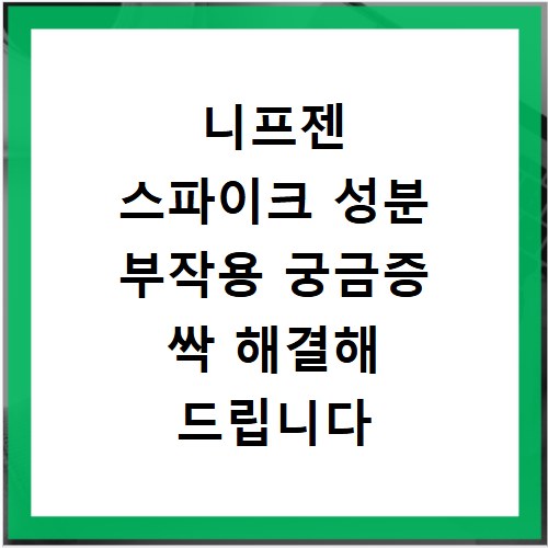 니프젠 스파이크 성분 부작용 궁금증 싹 해결해 드립니다