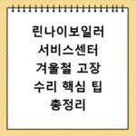 린나이보일러 서비스센터 겨울철 고장 수리 핵심 팁 총정리