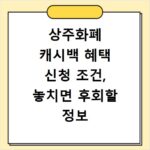 상주화폐 캐시백 혜택 신청 조건, 놓치면 후회할 정보 총정리